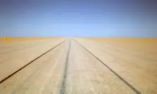 World Land Speed Record course for Bluebird CN7, Lake Eyre, Australia, 1964. Creator: Unknown