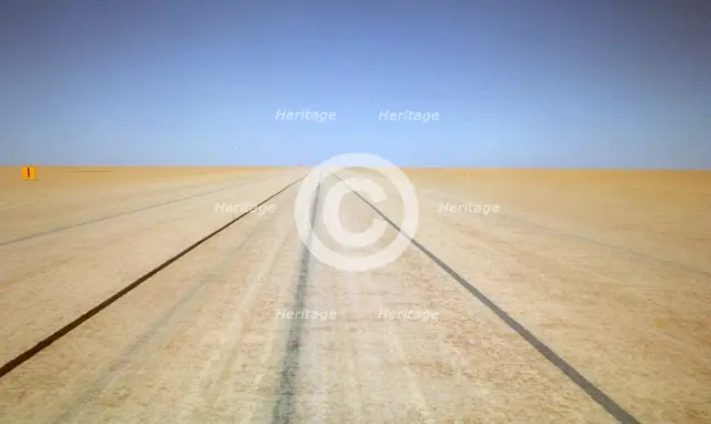 World Land Speed Record course for Bluebird CN7, Lake Eyre, Australia, 1964. Creator: Unknown.