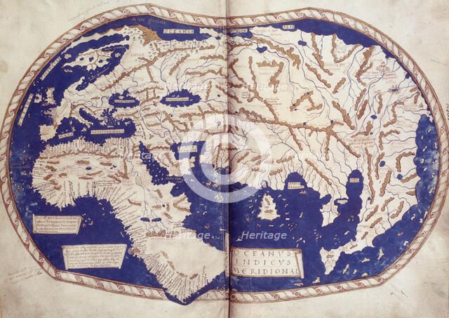 World map, 1490. Creator: Henricus Martellus Germanus.