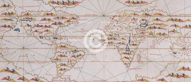 World map, 1560. Creator: Joan Martines.