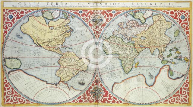 World Map, 1587. Creator: Gerardus Mercator.