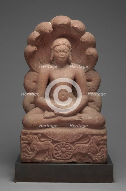 World Savior (Tirthankara) Parshvanatha Seated in Meditation with Serpent Hood, 6th century. Creator: Unknown.