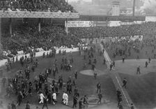 World Series 1913, after 3rd game, Polo Grounds, NY (baseball), 1913. Creator: Bain News Service