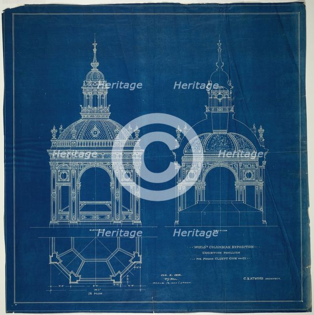 World's Columbian Exposition Cluett Coon & Co. Exhibition Pavilion, Chicago, Plan..., 1893. Creator: Peter Joseph Weber.