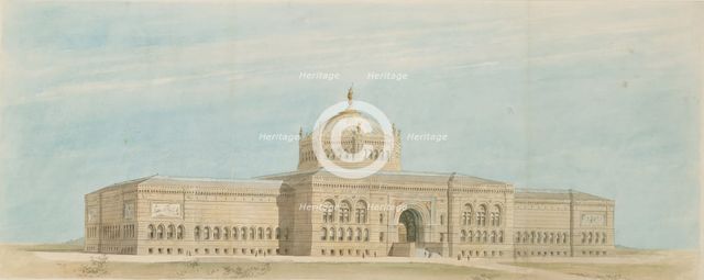 World's Columbian Exposition Fine Arts Museum, Chicago, Illinois, Perspective, c. 1890-1891. Creator: Paul C. Lautrup.