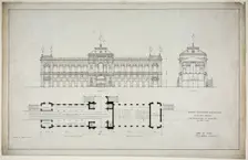 World's Colombian Exposition 60th Street Entrance, Chicago, Illinois, Plan and Elevation, 1893. Creator: Peter Joseph Weber