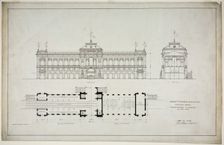 World's Colombian Exposition 60th Street Entrance, Chicago, Illinois, Plan and Elevation, 1893. Creator: Peter Joseph Weber