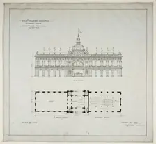 World's Colombian Exposition 64th Street Entrance, Chicago, Illinois, Plan and Elevation, 1892. Creator: Peter Joseph Weber