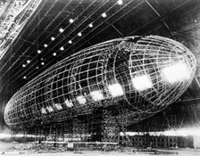 World's Largest Dirigible near completion, 1930s