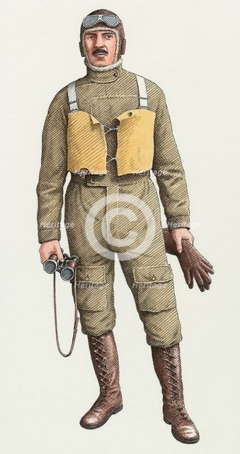 World War One flying boat pilot, c1910s, (c2000-2015) Artist: Nick Hardcastle.