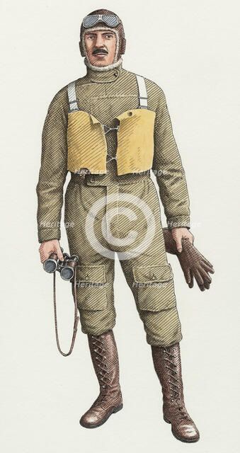 World War One flying boat pilot, c1910s, (c2000-2015) Artist: Nick Hardcastle.