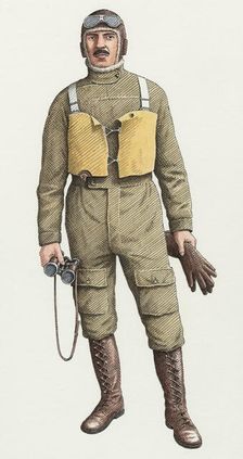 World War One flying boat pilot, c1910s, (c2000-2015) Artist: Nick Hardcastle