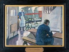 World War I: a ward in a hospital ship, c1914-1918. Creator: Jan Gordon