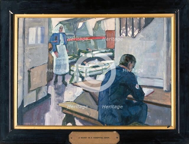 World War I: a ward in a hospital ship,  c1914-1918. Creator: Jan Gordon.