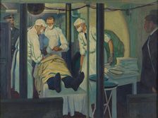 World War I: an operation in a light cruiser, c1918. Creator: Jan Gordon