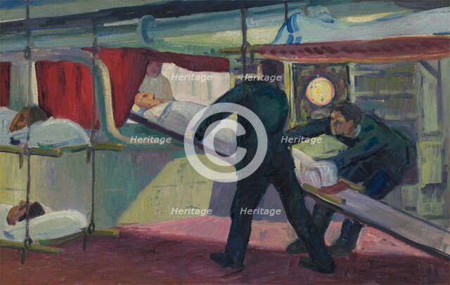 World War I: improvised accommodation for wounded in a man of war, c1914-1918. Creator: Jan Gordon.