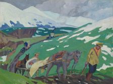 World War I: "transport of our wounded in Russia, 1918". Creator: Jan Gordon