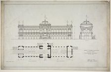 World's Colombian Exposition 60th Street Entrance, Chicago, Illinois, Plan and Elevation, 1893. Creator: Peter Joseph Weber