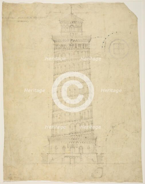 World's Columbian Exposition Elevated Electric Railroad Tower, Chicago, Illinois, Elevation, 1892. Creator: Peter Joseph Weber.