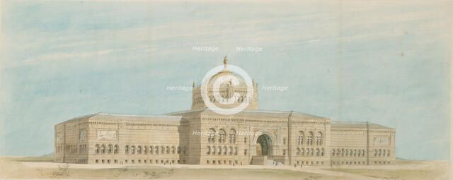 World's Columbian Exposition Fine Arts Museum, Chicago, Illinois, Perspective, c. 1890-1891. Creator: Paul C. Lautrup.