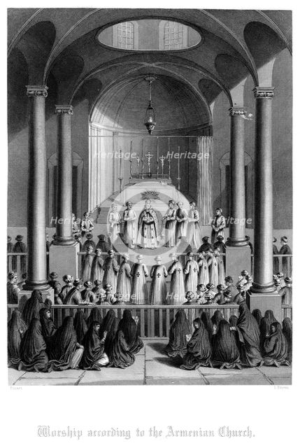 'Worship According to the Armenian Church'.Artist: T Brown