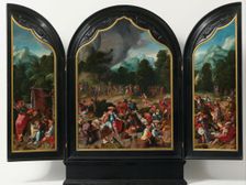Worship of the Golden Calf, c.1530. Creator: Lucas van Leyden