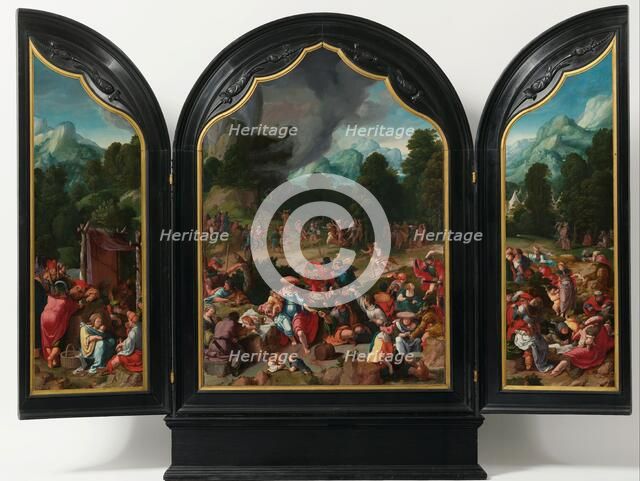 Worship of the Golden Calf, c.1530. Creator: Lucas van Leyden.