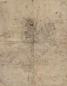 Worship of Brijnathji and Svamini (recto); Equestrian Portrait (verso), ca. 1800. Creator: Unknown
