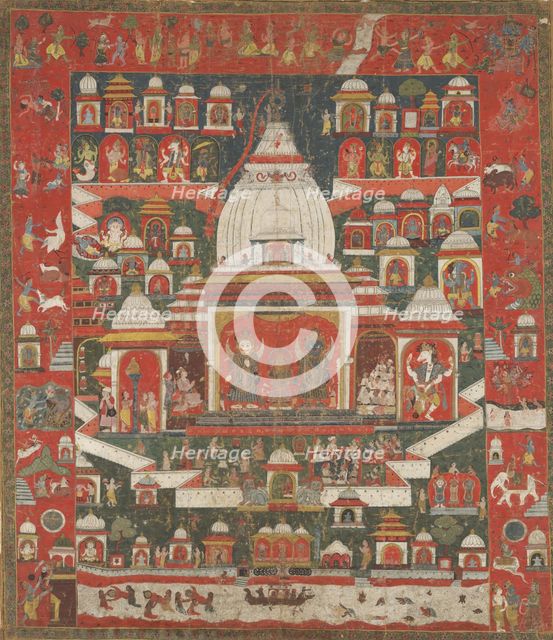 Worship of Lord Jagannatha in his temple at Puri, First half 18th century. Creator: Unknown.