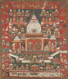 Worship of Lord Jagannatha in his temple at Puri, First half 18th century. Creator: Unknown
