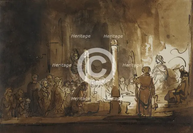 Worshippers Before the High Priest in the Temple. Creator: Salomon Koninck.