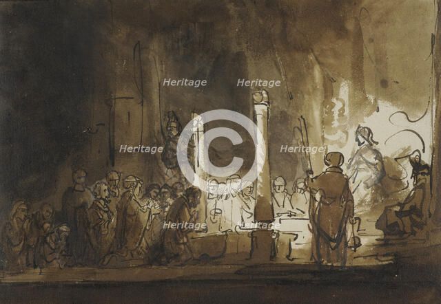 Worshippers Before the High Priest in the Temple. Creator: Salomon Koninck.