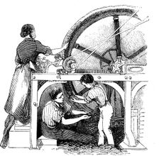 Worsted manufacturing, c1845. Creator: Unknown