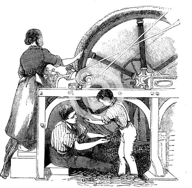 Worsted manufacturing, c1845. Creator: Unknown.
