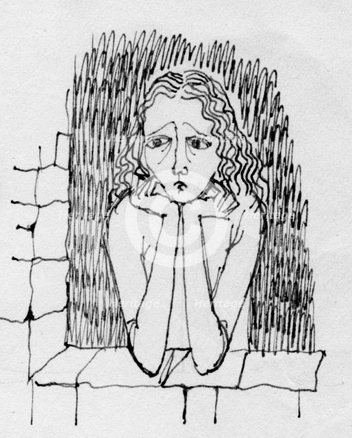 Worried woman, c1950. Creator: Shirley Markham.