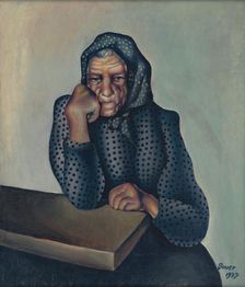 Worry (Old Woman Leaning on Arm), 1927. Creator: Konstantin Bauer