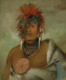 Wá-hón-ga-shee, No Fool, a Great Fop, 1832. Creator: George Catlin