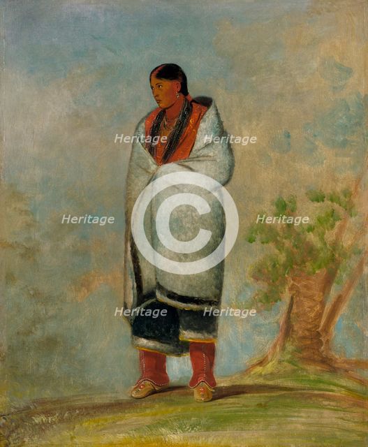 Wa-quóth-e-qua, The Buck's Wife, Wife of the Whale, 1835. Creator: George Catlin.
