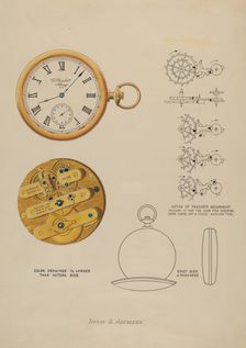 Watch and Case, c. 1937. Creator: Harry G Aberdeen
