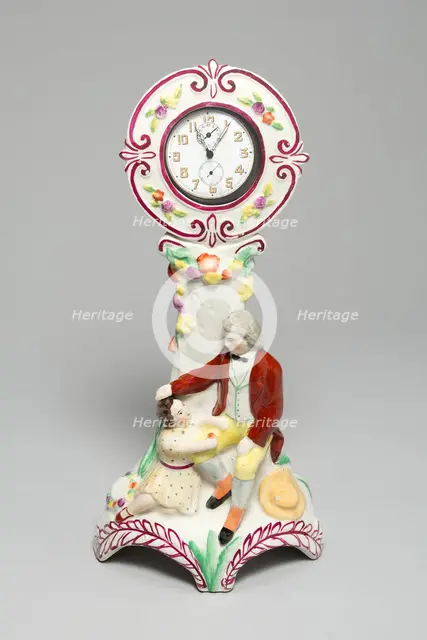 Watch and Stand, Staffordshire, c. 1830. Creator: Staffordshire Potteries.