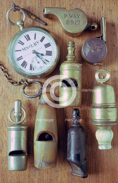 Watch and whistles, National Railway Museum, York, North Yorkshire. Creator: Tony Evans.