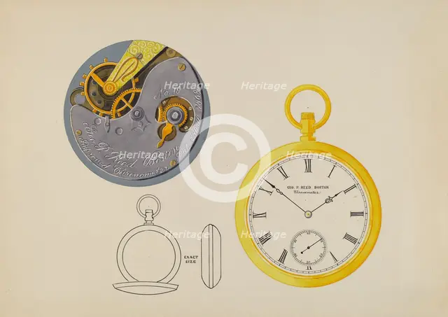 Watch Dial and Frame, c. 1936. Creator: Harry G Aberdeen.