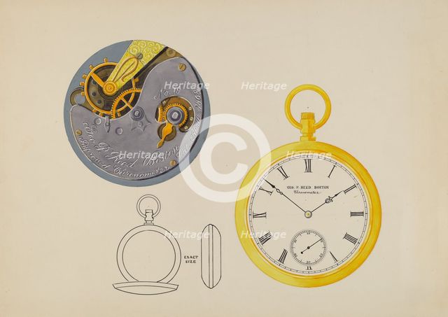 Watch Dial and Frame, c. 1936. Creator: Harry G Aberdeen.