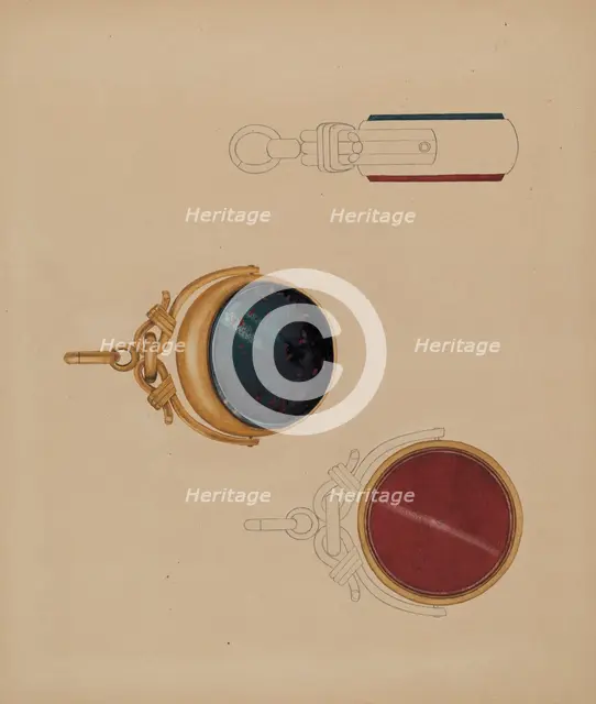 Watch Fob, 1935/1942. Creator: Isidore Steinberg.
