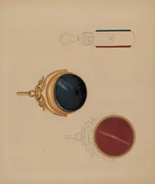 Watch Fob, 1935/1942. Creator: Isidore Steinberg