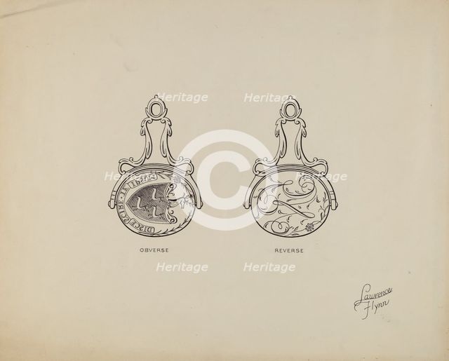 Watch Fob, c. 1939. Creator: Lawrence Flynn.