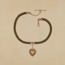 Watch Fob with Human Hair Chain, c. 1936. Creator: Kathryn Uhl