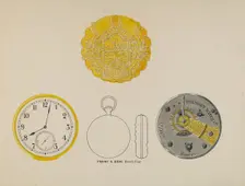 Watch, Face and Case, c. 1936. Creator: Harry G. Alexander