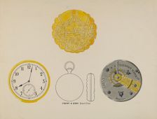 Watch, Face and Case, c. 1936. Creator: Harry G. Alexander