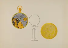 Watch, Frame and Case, c. 1936. Creator: Harry G Aberdeen